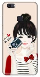 Amazon Brand - Solimo Designer Girl Design 3D Printed Hard Back Case Mobile Cover for Vivo V7 Plus