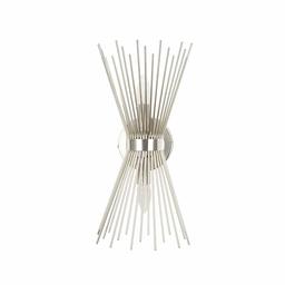 Amazon Brand – Rivet Mid-Century Modern Metal Starburst 2-Light Wall Sconce Lamp, Bulbs Included, 17.5