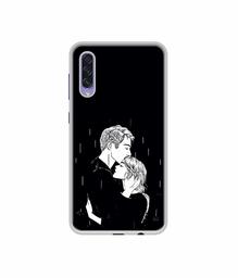 Amazon Brand - Solimo Designer Couples Standing in Rain UV Printed Soft Back Case Mobile Cover for Samsung Galaxy A50s