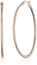 Rose Gold Plated Sterling Silver 2mm Round Tube Hoop Earrings