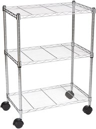 AmazonBasics 5-Shelf Shelving Unit, Chrome, 3-Shelf