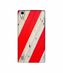 Amazon Brand - Solimo Designer Red and Cream Color Wood 3D Printed Hard Back Case Mobile Cover for VIVO Y15