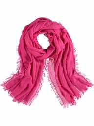 HIKARO Estola de mulher monocolor elegante cachecol de cores lisas - cachecol de inverno de alta qualidade monocolor - borda elegante com franjas - perfeita para o outono e o inverno ,rosa ,Talla única