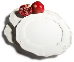 Pinzon Country Crafts Charger Plates, Set of 4, Florentina White