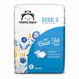 Amazon Brand - Mama Bear Best Fit Diapers Size 2, 46 Count, Bears Print [Packaging May Vary]