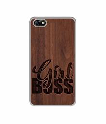 Amazon Brand - Solimo Designer Girl Boss On Wood UV Printed Soft Back Case Mobile Cover for Huawei Honor 4X