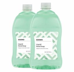 Amazon Brand - Solimo Liquid Hand Soap Refill, Mango and Coconut Water Scent, Triclosan-Free, 56 Fluid Ounces, Pack of 2