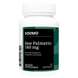 Amazon Brand - Solimo Saw Palmetto 160 mg per Serving (2 Softgels), 90 Softgels