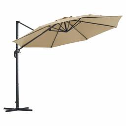 AmazonBasics Adjustable Patio Hanging Umbrella with Cantilever and Steel Frame - 10 Foot, Beige