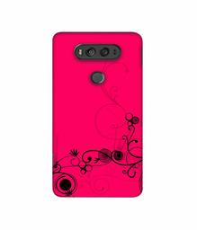 Amazon Brand - Solimo Designer Black Pattern on Pink 3D Printed Hard Back Case Mobile Cover for LG V20