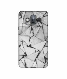 Amazon Brand - Solimo Designer Wooden Triangles 3D Printed Hard Back Case Mobile Cover for Samsung Galaxy J7 Duo