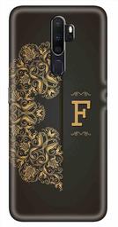 Amazon Brand - Solimo Designer Black Pattern Alphabet-F 3D Printed Hard Back Case Mobile Cover for Oppo A5 (2020)