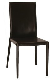 Pinzon Kinzie Leather Dining Chair, Black, Set of 2