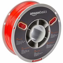 AmazonBasics TPU 3D Printer Filament, 1.75mm, Red, 1kg Spool