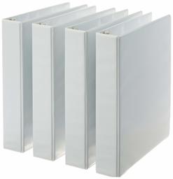 AmazonBasics 3-Ring Binder 4-Pack (Renewed) 1.5-Inch White