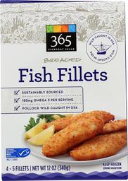 365 Everyday Value, Wild-Caught Breaded Fish Fillets, 12 oz (Frozen)