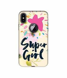 Amazon Brand - Solimo Designer Super Girl 3D Printed Hard Back Case Mobile Cover for Apple iPhone X (Logo Cut)