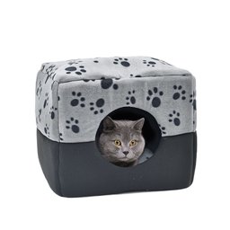 [Amazonブランド] Umi.(ウミ) 猫ハウス 猫小屋 犬 猫 ベッド 2WAYハウス グレイ