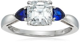 [Find] Amazon Collection Platinum Plated Sterling Silver suwarohusuki-・zirukonia Use 3 Stone Asscher Cut & Created Sapphire Ring r1658002 _ 120 _ 070 Japanese Size No. 14 X L (US Size 7 # # # #)