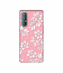 Amazon Brand - Solimo Designer White Flower Pattern 3D Printed Hard Back Case Mobile Cover for Oppo Reno 3 Pro