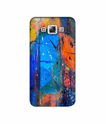 Amazon Brand - Solimo Designer Blue and Orange Brush 3D Printed Hard Back Case Mobile Cover for Samsung Galaxy E7