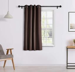 Amazon Brand - Solimo Riviera Window Curtain, 5 feet - Set of 1 (Chocolate Brown)