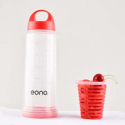 Eono Essentials Infuser Fruit Water Bottle with Handle, Fruit Water Bottle, Bottle Water Bottle, BPA Free Reusable Plastic Water Bottle with Fruit Injeit Sports Water Bottle 24OZ 700ml (red)