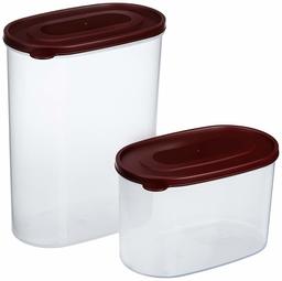 Amazon Brand - Solimo Set of 2 Kitchen Storage Containers (1650 ml, 950 ml), Brown