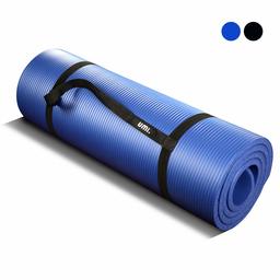 UMI. by Amazon - Pilates Mat Non Slip Yoga Mat Extra Thick with Carry Straps - High Density NBR Exercise Mat for Fitness Home Workouts Gym Camping Abs 180cm x 61cm x 1.5cm