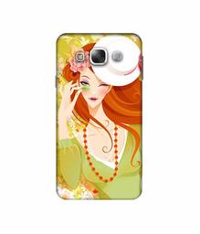 Amazon Brand - Solimo Designer Lady with Hat 3D Printed Hard Back Case Mobile Cover for Samsung Galaxy E5