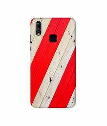 Amazon Brand - Solimo Designer Red and Cream Color Wood 3D Printed Hard Back Case Mobile Cover for Vivo Y95