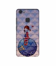 Amazon Brand - Solimo Designer Lady Vector Patternn 3D Printed Hard Back Case Mobile Cover for Vivo V7 Plus