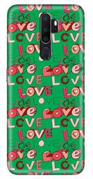 Amazon Brand - Solimo Designer Love Pattern Design 3D Printed Hard Back Case Mobile Cover for Oppo A9 (2020)