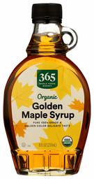 365 by Whole Foods Market, Organic Pure 100% Grade A Maple Syrup, Golden Color Delicate Taste, 8 Fl Oz