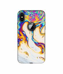 Amazon Brand - Solimo Designer Multicolor Flash 3D Printed Hard Back Case Mobile Cover for Apple iPhone X (Logo Cut)