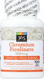 365 Everyday Value, Chromium Picolinate 200mcg, 100 ct