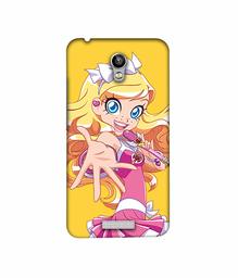 Amazon Brand - Solimo Designer Singing Girl Vector 3D Printed Hard Back Case Mobile Cover for Micromax Canvas Spark Q380