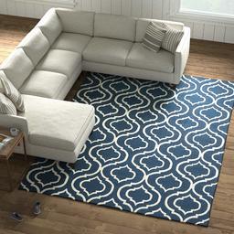 Amazon Brand – Stone & Beam Contemporary Hourglass Wool Area Rug, 8 x 11 Foot, Navy