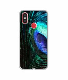 Amazon Brand - Solimo Designer Peacock Feather UV Printed Soft Back Case Mobile Cover for Mi A2