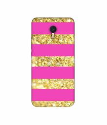 Amazon Brand - Solimo Designer Golden Stripes 3D Printed Hard Back Case Mobile Cover for Meizu M3 Note