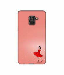 Amazon Brand - Solimo Designer Red Dress Lady 3D Printed Hard Back Case Mobile Cover for Samsung Galaxy A8 Plus