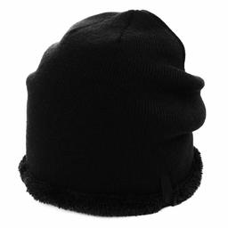 Jeff & Aimy Women Wool Knitted Beanie Skull Winter Cold Weather Warm Nylon Ski Fashion Hunting Fishing Fleece Black