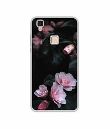 Amazon Brand - Solimo Designer Dark Flowers Photography UV Printed Soft Back Case Mobile Cover for Vivo V3