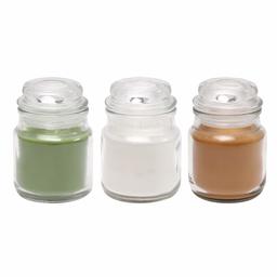 Amazon Brand - Solimo 3 Oz Jar Candles, Pack of 3 (Scented - Jasmine, Lemon Grass & Sandalwood)