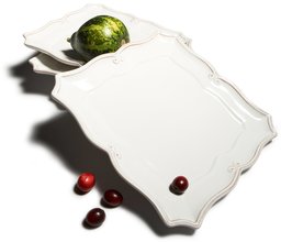 Pinzon Country Crafts Square Salad Plates, Set of 4, Florentina White