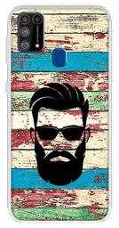 Amazon Brand - Solimo Designer Multicolor Beard Man Black Printed Soft Back Case Mobile Cover for Samsung Galaxy M31