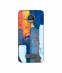 Amazon Brand - Solimo Designer Canvas with Blue Paint 3D Printed Hard Back Case Mobile Cover for Moto Z2 Play