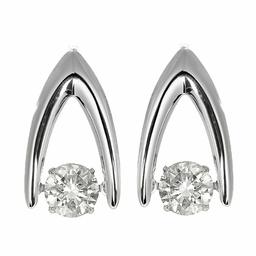 [Amazon Collection] Amazon Collection (AMBZO) Pt900 Dancing Stone Dancing Diamond Earrings 1.0ct 0.5x0.5ct Inverted V-Shape (J.I1.VG Equivalent) GFE0010PT-10