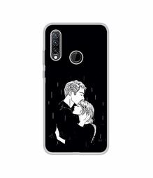 Amazon Brand - Solimo Designer Couples Standing in Rain UV Printed Soft Back Case Mobile Cover for Lenovo K10 Plus