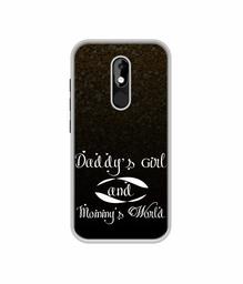 Amazon Brand - Solimo Designer Daddy's Girl and Mummy World UV Printed Soft Back Case Mobile Cover for Micromax Canvas Selfie 3 Q460